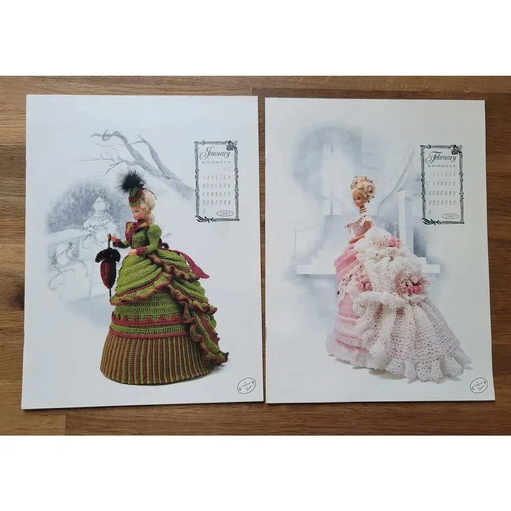 Lot of 4 Annie's Attic Victorian Lady Centennial 1993 Crochet Doll